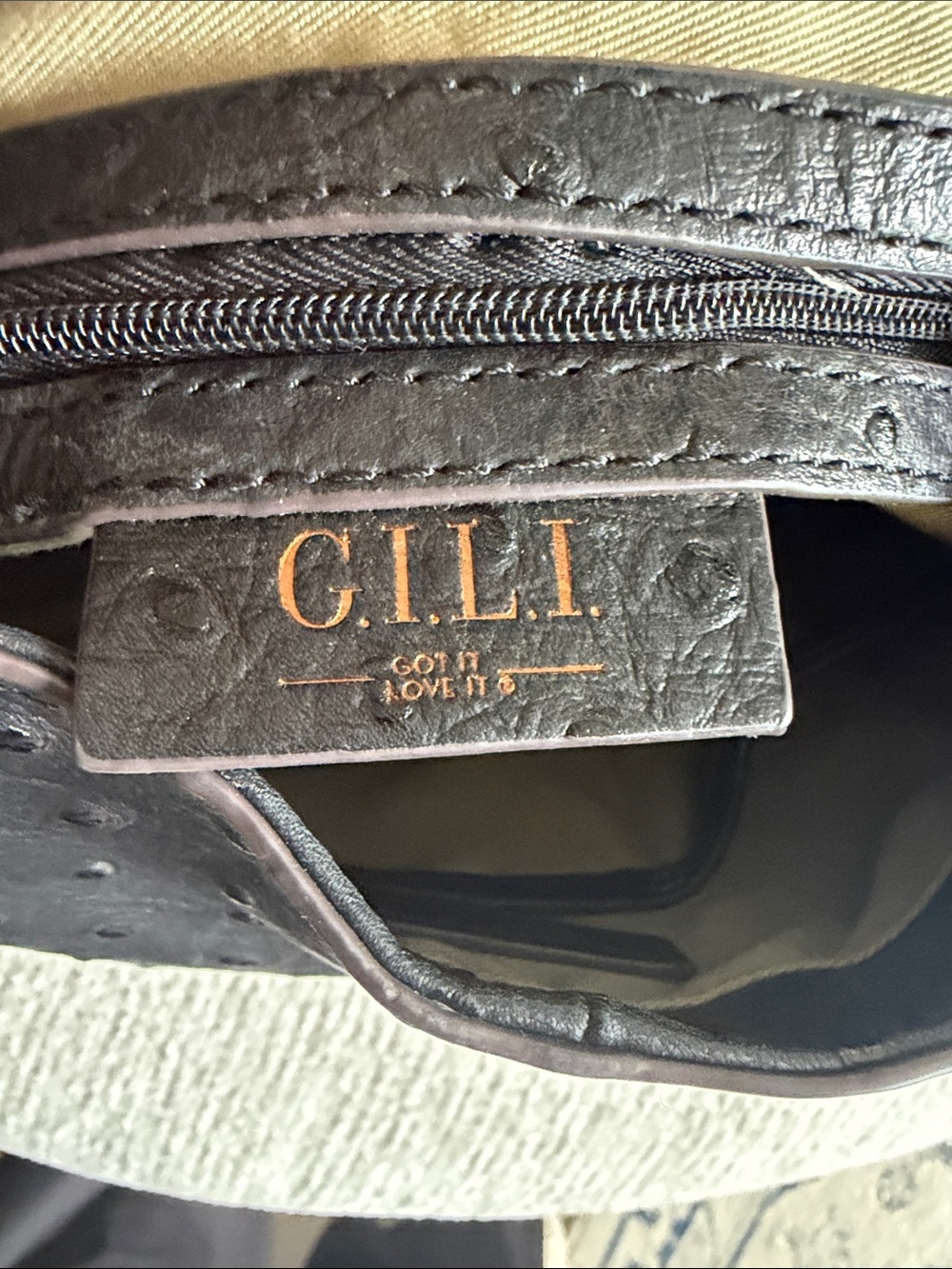 G.I.L.I. Black Leather Hobo Bag with Gold Hardware - Picture 7 of 11